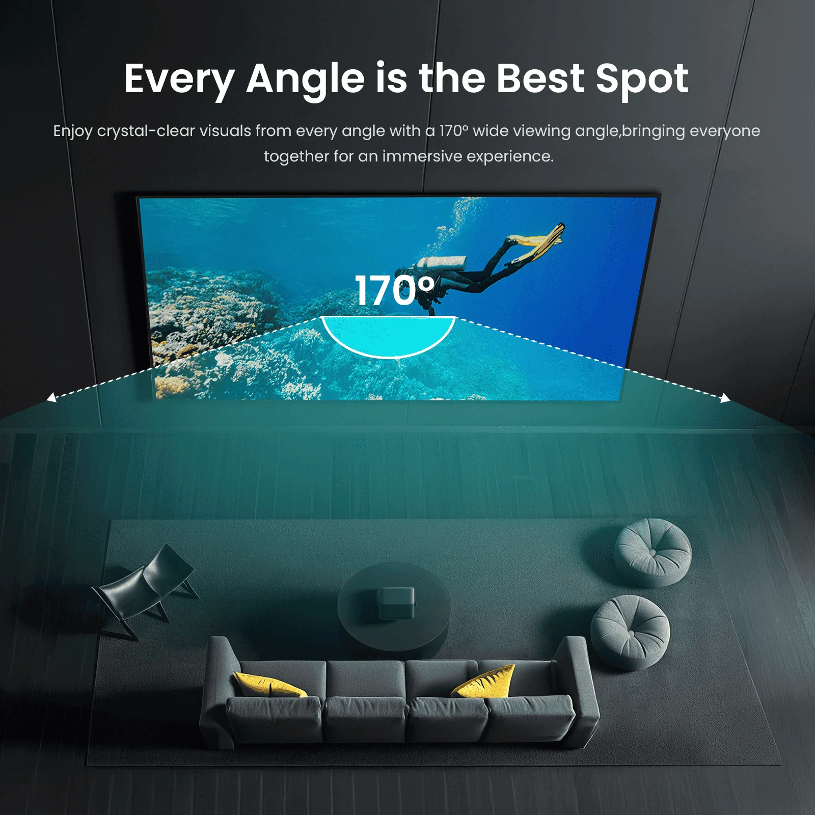 JMGO 120" Fresnel Ambient Light Rejecting Screen - Image 4